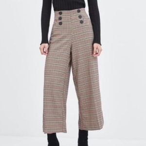plaid zara pants